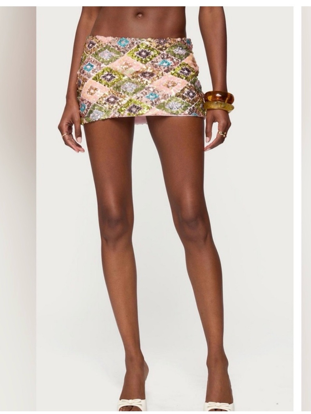 Edikted Naama Sequin Mini Skort